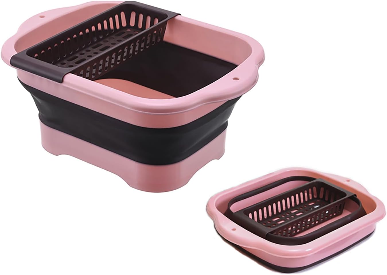 11L（2.91 Gallon） Collapsible Dish Basin with Drain Plug, Space Saving Outdoor Multiuse Foldable Sink Tub, Dishpan, Portable Kitchen Storage Tray for Vegetable Washing, Camping, RV (Green)