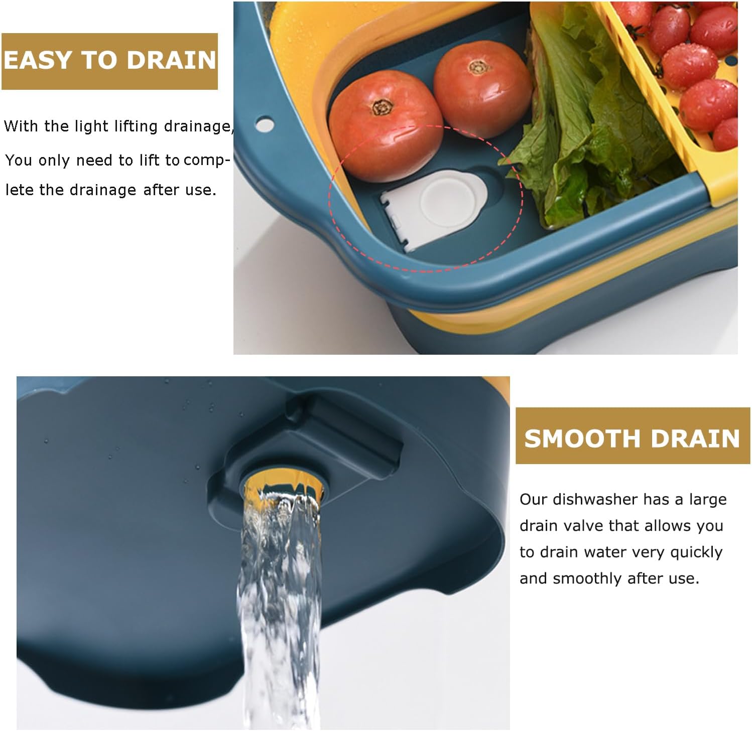 11L（2.91 Gallon） Collapsible Dish Basin with Drain Plug, Space Saving Outdoor Multiuse Foldable Sink Tub, Dishpan, Portable Kitchen Storage Tray for Vegetable Washing, Camping, RV (Green)