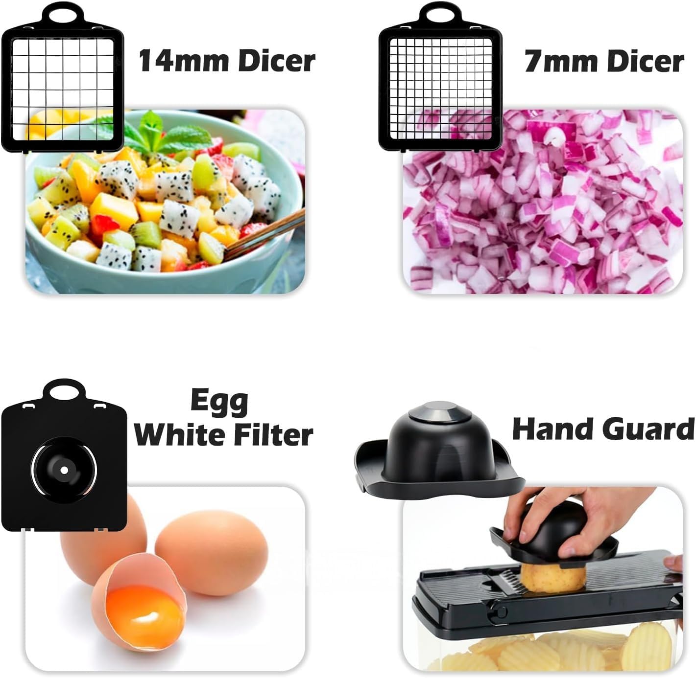 15 in 1Vegetable Chopper with Container,Food Chopper and Spiralizer,Onion Chopper,Veggie Cutter for Salad,Cheese Grater,Fruit Slicer,Kitchen Gadgets Accessories With Brush and Egg separator