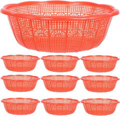 10-Pack Plastic Drain Basket 9.05-Inch Multi-Functional Kitchen Colander for Rice Washing and Vegetable Straining with Comfortable Grip
