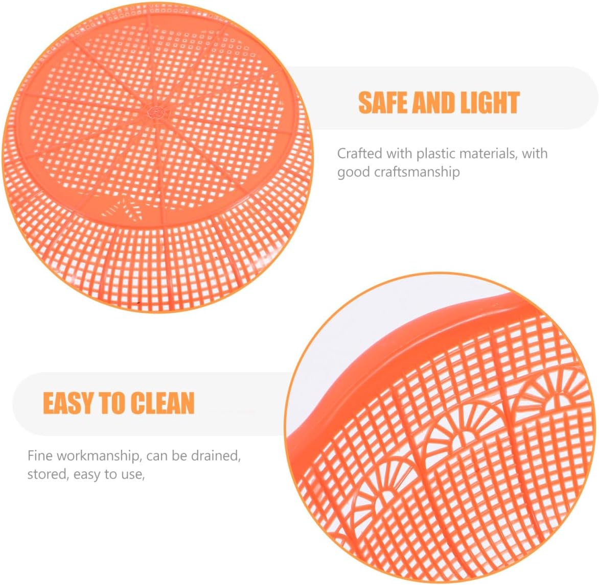 10-Pack Plastic Drain Basket 9.05-Inch Multi-Functional Kitchen Colander for Rice Washing and Vegetable Straining with Comfortable Grip