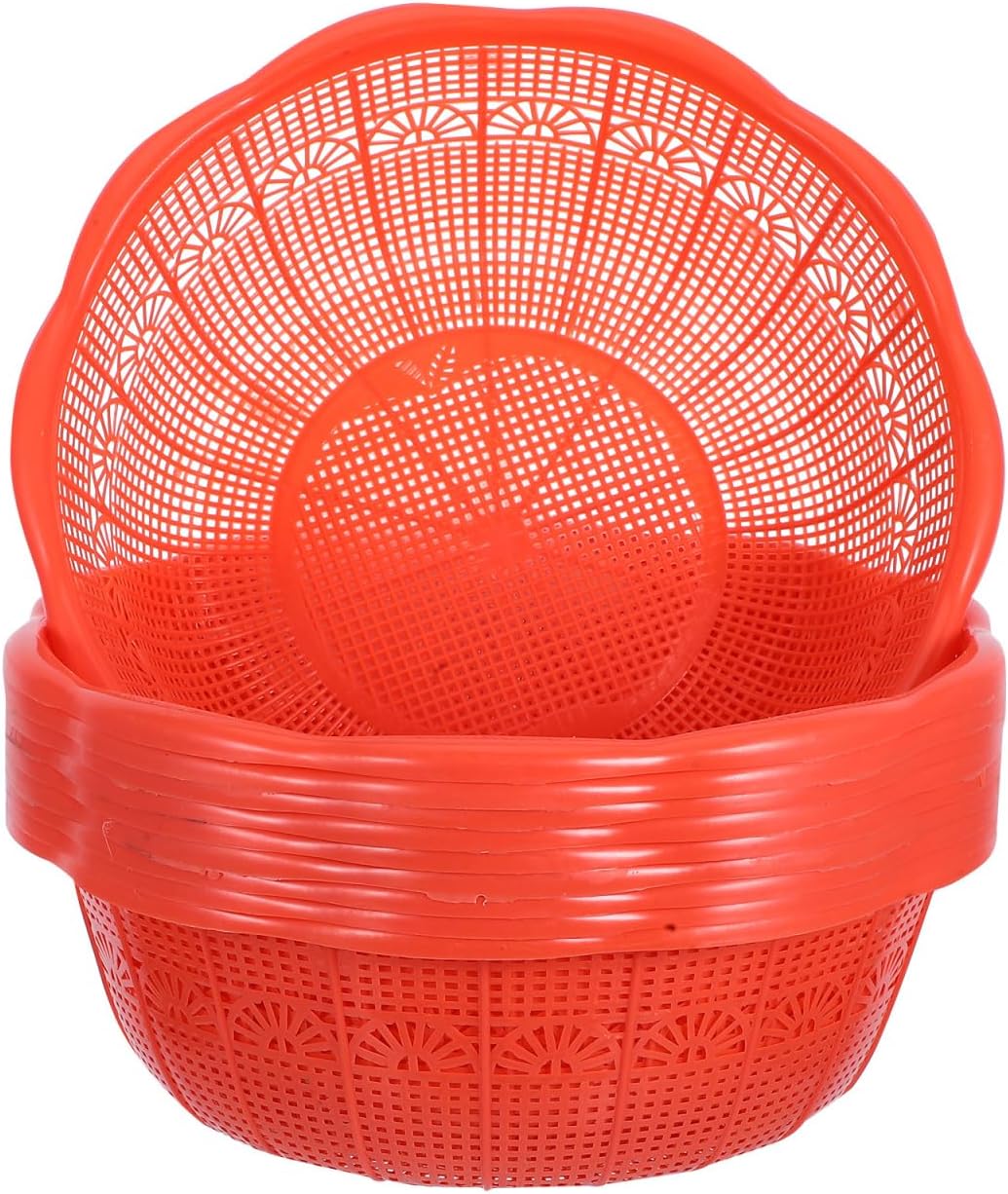 10-Pack Plastic Drain Basket 9.05-Inch Multi-Functional Kitchen Colander for Rice Washing and Vegetable Straining with Comfortable Grip
