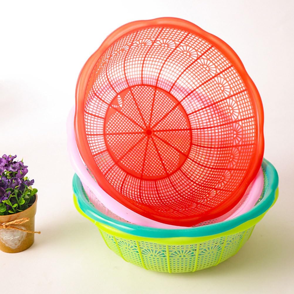 10-Pack Plastic Drain Basket 9.05-Inch Multi-Functional Kitchen Colander for Rice Washing and Vegetable Straining with Comfortable Grip