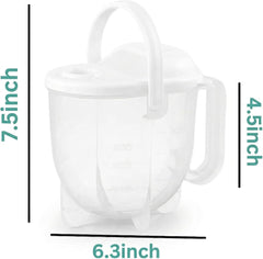 14oz Rice Washer Strainer Bowl with Handle - Plastic Grain & Vegetable Washing Bowl, Perfect for Rice Washing Bowl Needs and Rice Rinser Strainer Use with Beans, Pasta & Fruits
