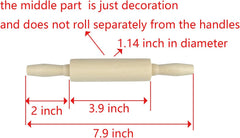 12 Pack Wood Small Rolling Pin for Kids, 7.9 Inch Kids Rolling Pin for Home Kitchen (7.9 Inch)