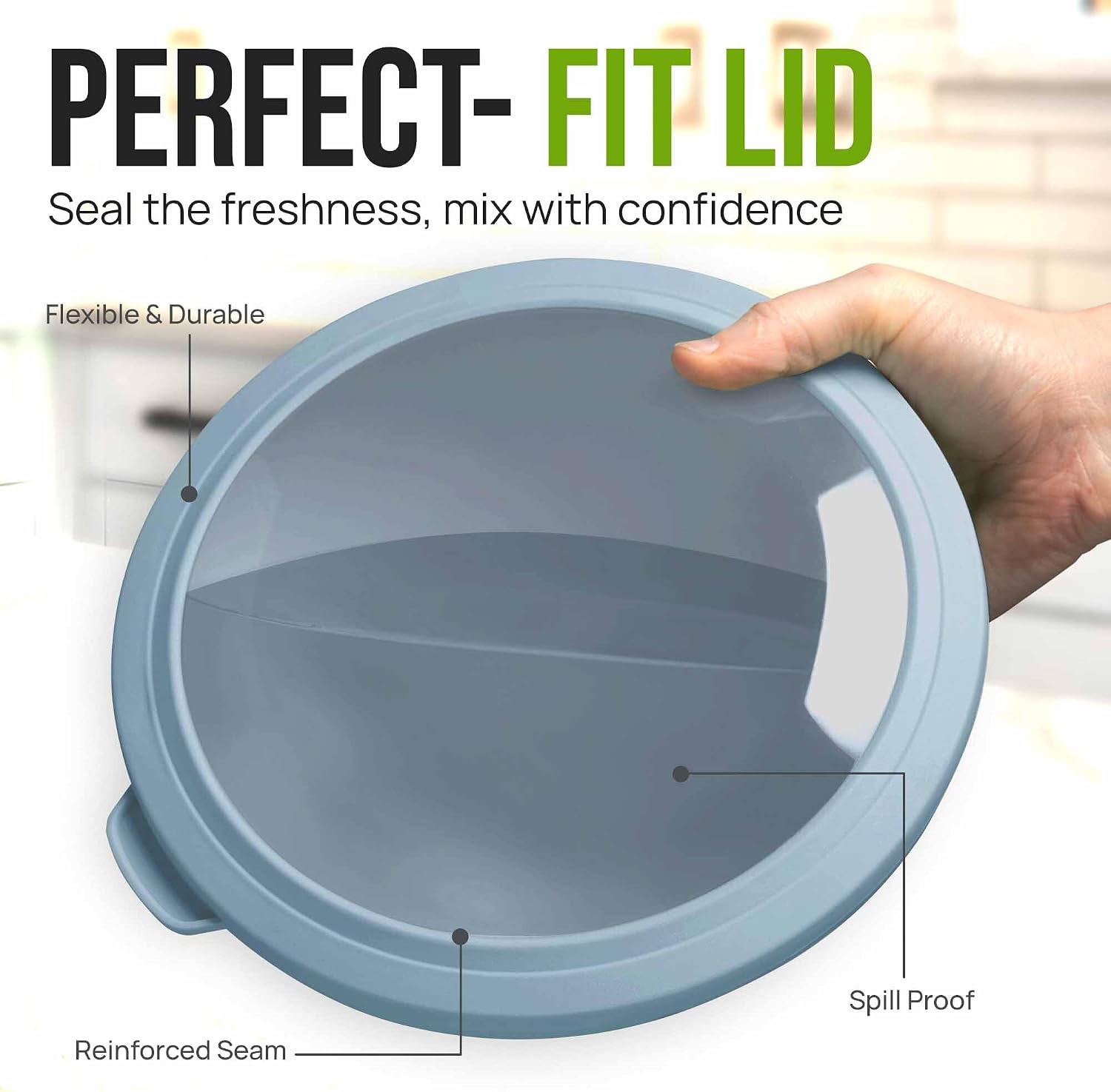12 Piece Plastic Mixing Bowls with Lids Set - Leak-Proof Microwave & Freezer Safe Stackable Mixing Bowl Set for Preparing, Serving and Storing - Non-Slip Large Nesting Bowls (Blue Ombre)
