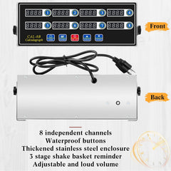 1 Pack 8 Channel Kitchen Timers for Cooking, Commercial Digital Kitchen Timer with Loud Alarm, Large LCD Display, Restaurant Fryer, Chef, Baking Supplies