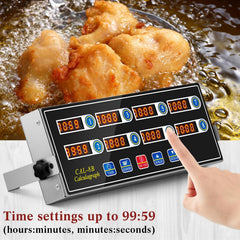 1 Pack 8 Channel Kitchen Timers for Cooking, Commercial Digital Kitchen Timer with Loud Alarm, Large LCD Display, Restaurant Fryer, Chef, Baking Supplies