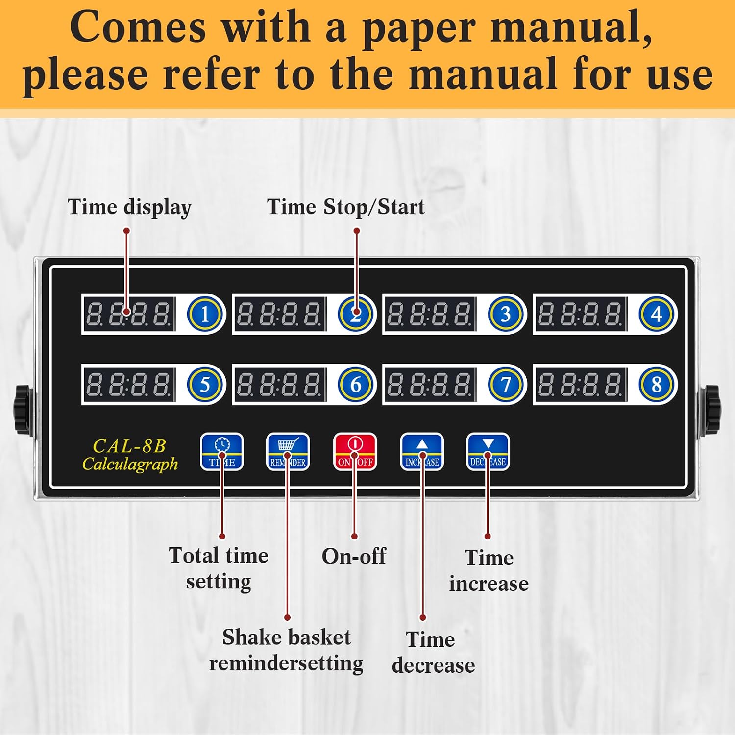 1 Pack 8 Channel Kitchen Timers for Cooking, Commercial Digital Kitchen Timer with Loud Alarm, Large LCD Display, Restaurant Fryer, Chef, Baking Supplies