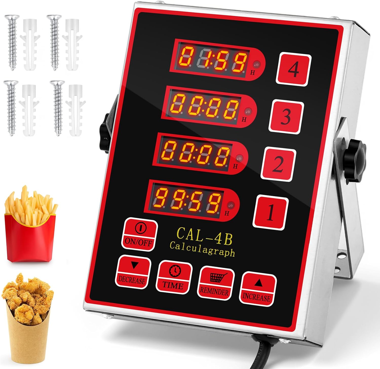 1 Pack 8 Channel Kitchen Timers for Cooking, Commercial Digital Kitchen Timer with Loud Alarm, Large LCD Display, Restaurant Fryer, Chef, Baking Supplies