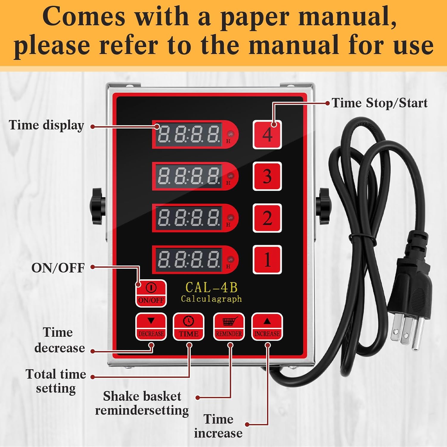 1 Pack 8 Channel Kitchen Timers for Cooking, Commercial Digital Kitchen Timer with Loud Alarm, Large LCD Display, Restaurant Fryer, Chef, Baking Supplies