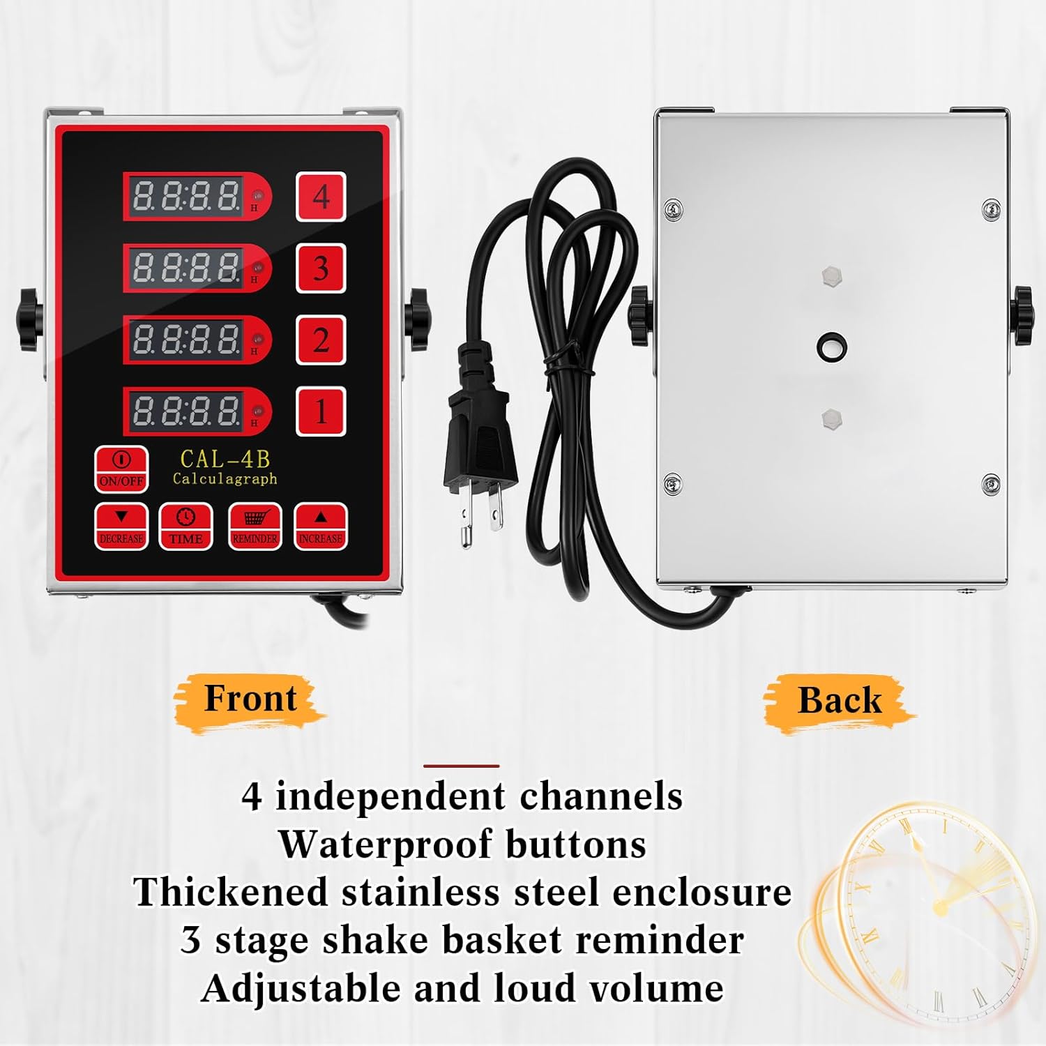 1 Pack 8 Channel Kitchen Timers for Cooking, Commercial Digital Kitchen Timer with Loud Alarm, Large LCD Display, Restaurant Fryer, Chef, Baking Supplies