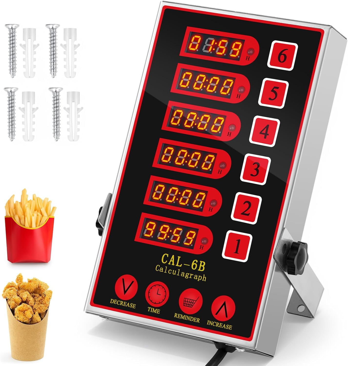 1 Pack 8 Channel Kitchen Timers for Cooking, Commercial Digital Kitchen Timer with Loud Alarm, Large LCD Display, Restaurant Fryer, Chef, Baking Supplies