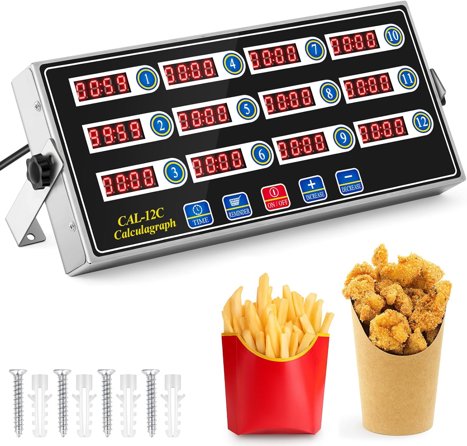 1 Pack 8 Channel Kitchen Timers for Cooking, Commercial Digital Kitchen Timer with Loud Alarm, Large LCD Display, Restaurant Fryer, Chef, Baking Supplies