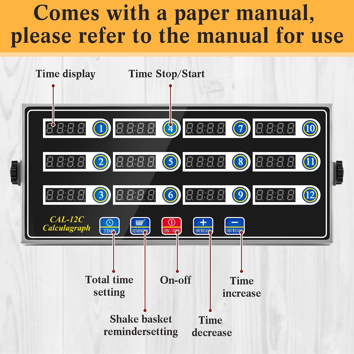 1 Pack 8 Channel Kitchen Timers for Cooking, Commercial Digital Kitchen Timer with Loud Alarm, Large LCD Display, Restaurant Fryer, Chef, Baking Supplies