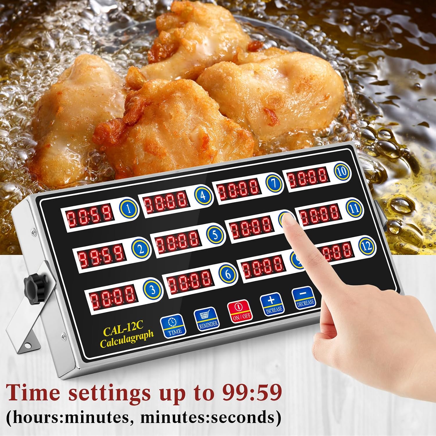 1 Pack 8 Channel Kitchen Timers for Cooking, Commercial Digital Kitchen Timer with Loud Alarm, Large LCD Display, Restaurant Fryer, Chef, Baking Supplies