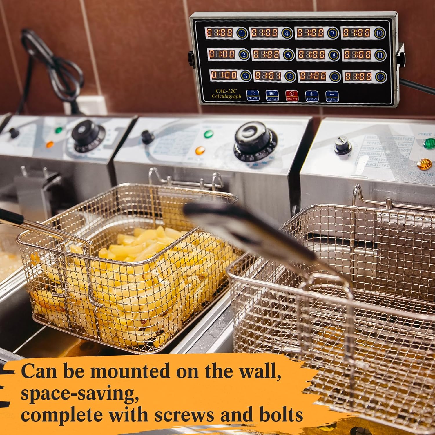 1 Pack 8 Channel Kitchen Timers for Cooking, Commercial Digital Kitchen Timer with Loud Alarm, Large LCD Display, Restaurant Fryer, Chef, Baking Supplies