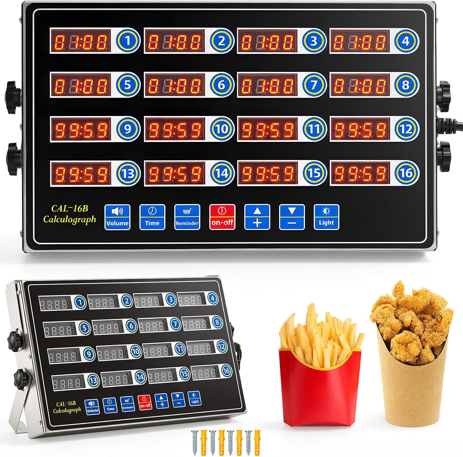 1 Pack 8 Channel Kitchen Timers for Cooking, Commercial Digital Kitchen Timer with Loud Alarm, Large LCD Display, Restaurant Fryer, Chef, Baking Supplies