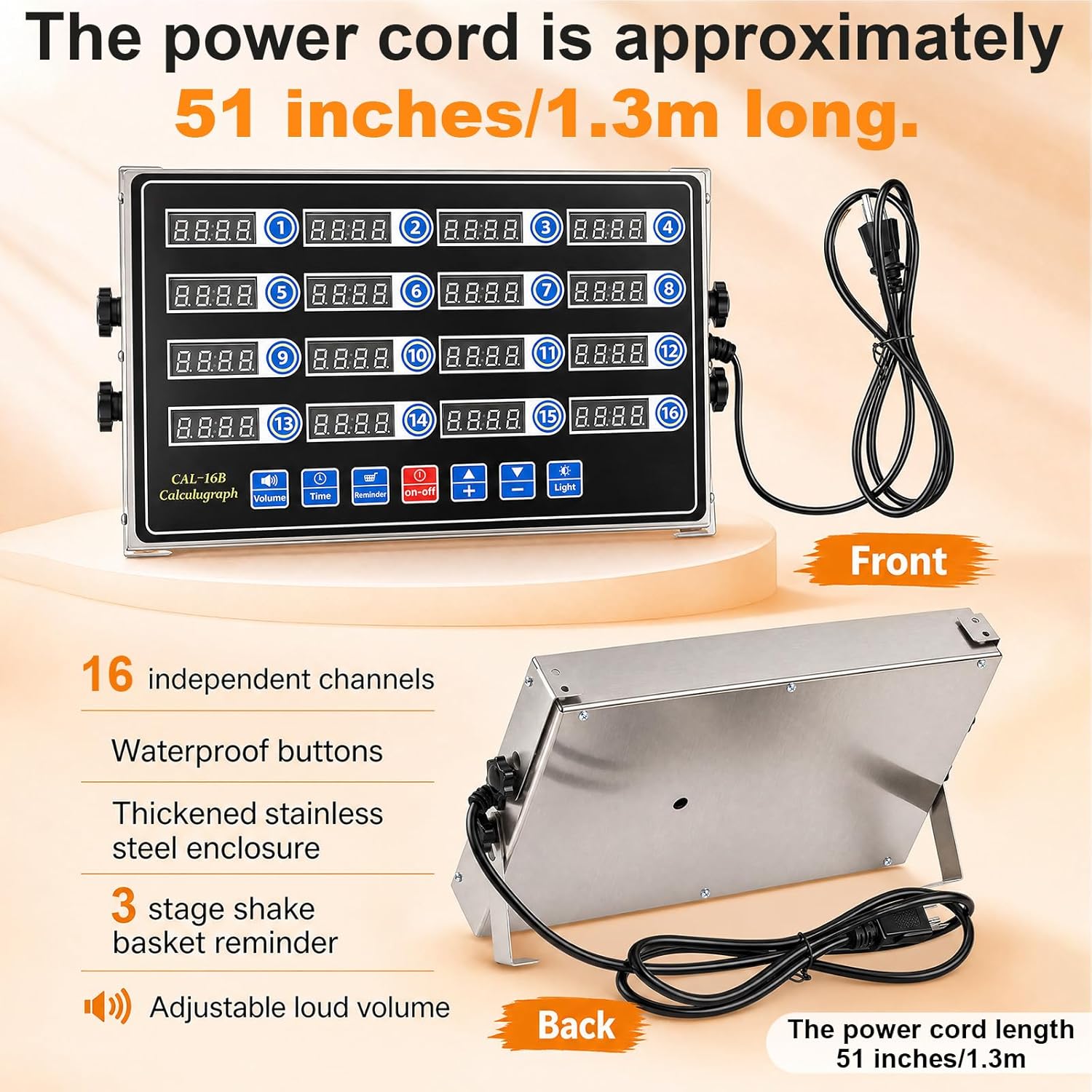 1 Pack 8 Channel Kitchen Timers for Cooking, Commercial Digital Kitchen Timer with Loud Alarm, Large LCD Display, Restaurant Fryer, Chef, Baking Supplies