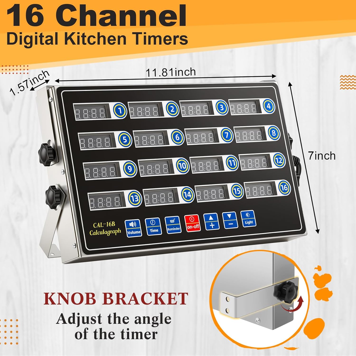 1 Pack 8 Channel Kitchen Timers for Cooking, Commercial Digital Kitchen Timer with Loud Alarm, Large LCD Display, Restaurant Fryer, Chef, Baking Supplies