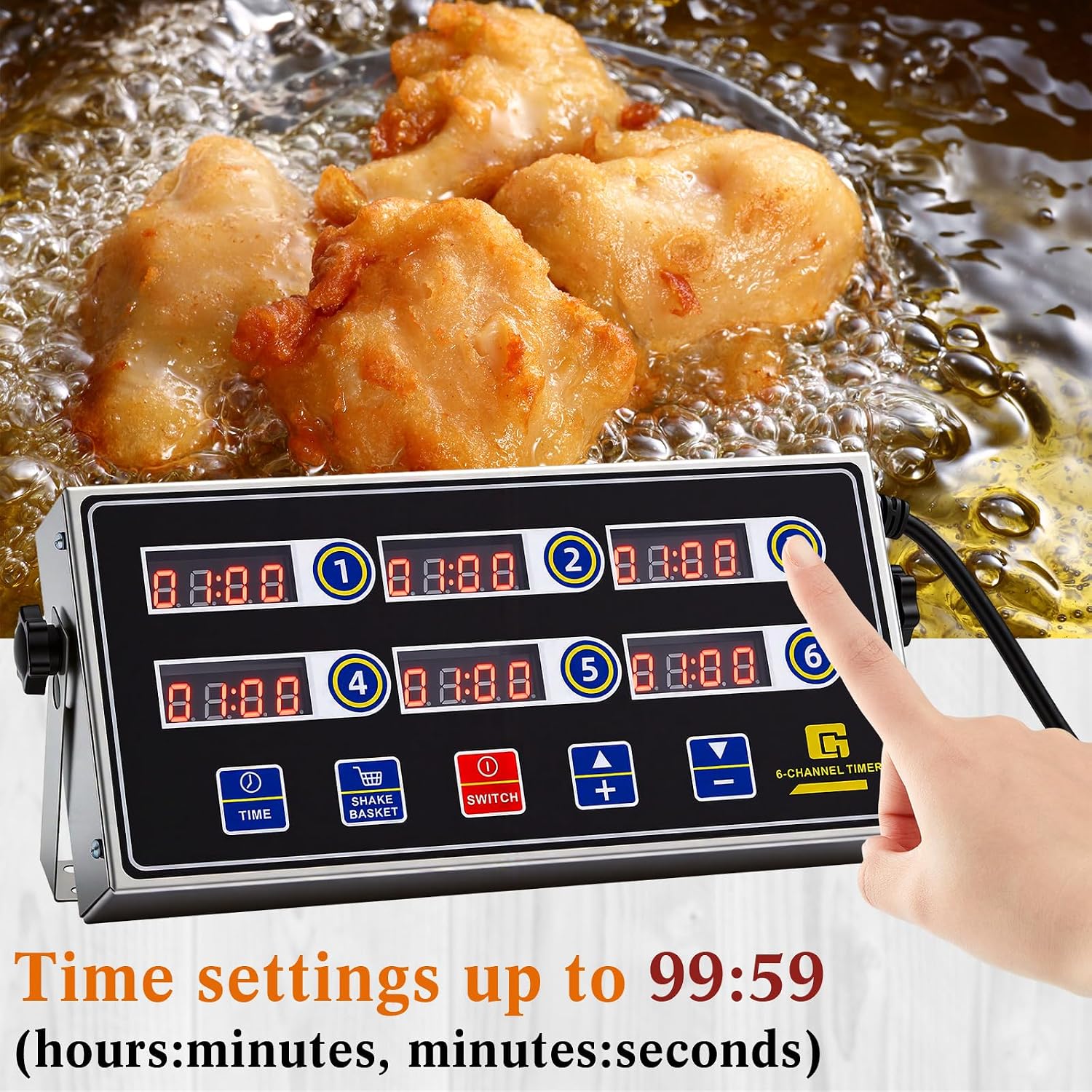 1 Pack 8 Channel Kitchen Timers for Cooking, Commercial Digital Kitchen Timer with Loud Alarm, Large LCD Display, Restaurant Fryer, Chef, Baking Supplies