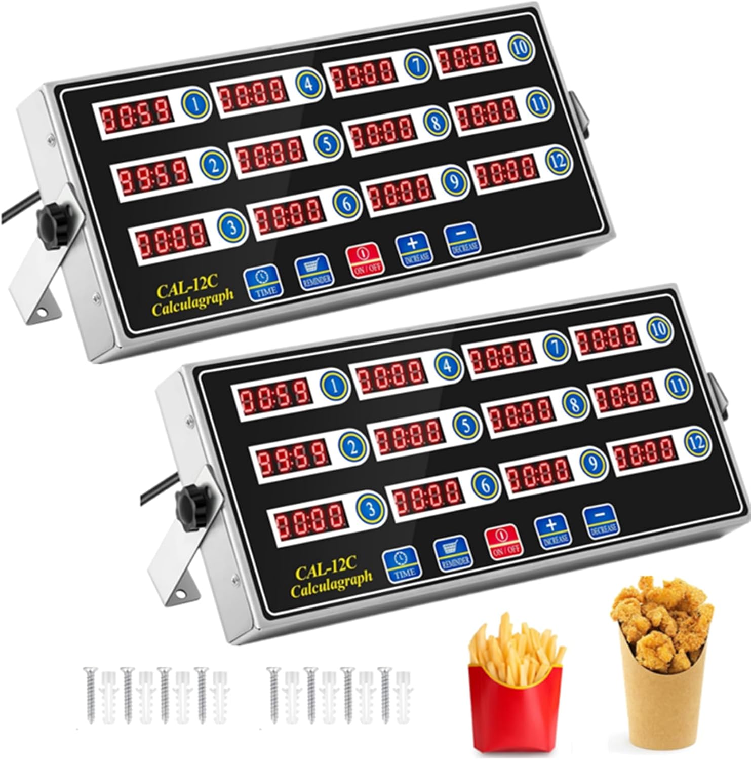 1 Pack 8 Channel Kitchen Timers for Cooking, Commercial Digital Kitchen Timer with Loud Alarm, Large LCD Display, Restaurant Fryer, Chef, Baking Supplies