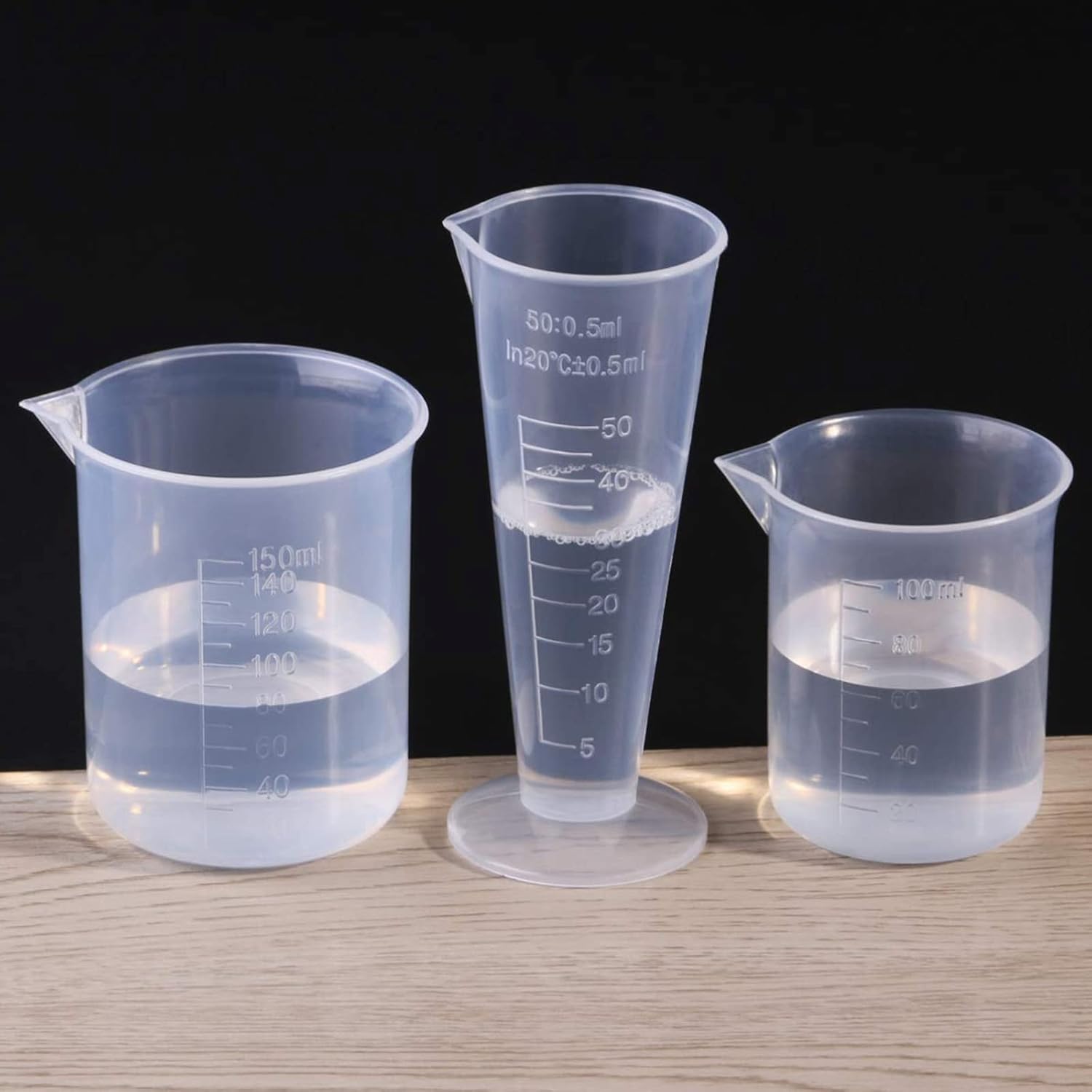 100ml/3.4oz Plastic Graduated Beaker, 3 Pack, Transparent | PP Material, Measuring Cup, Mixing Cup, For Kitchen Lab