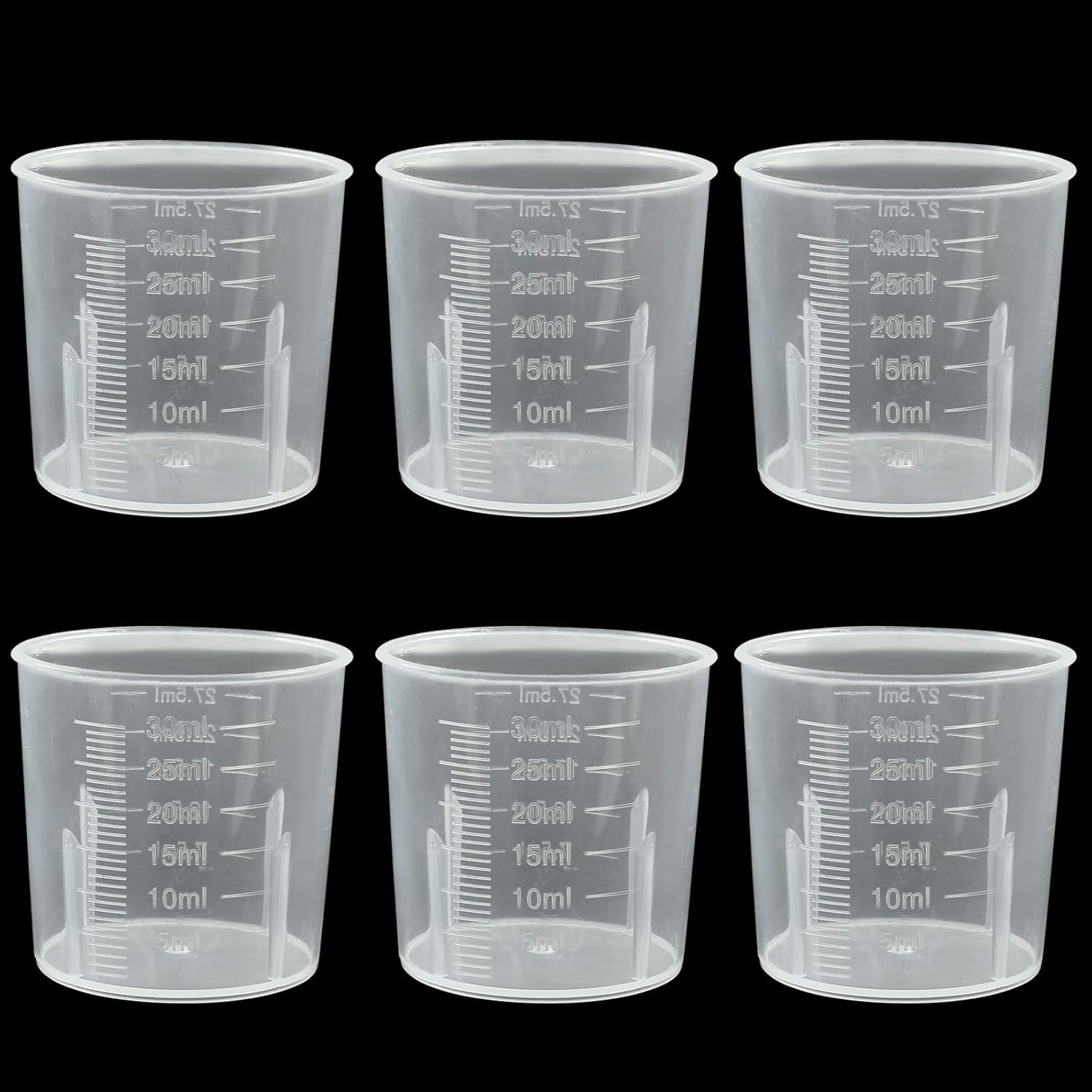 100ml/3.4oz Plastic Graduated Beaker, 3 Pack, Transparent | PP Material, Measuring Cup, Mixing Cup, For Kitchen Lab