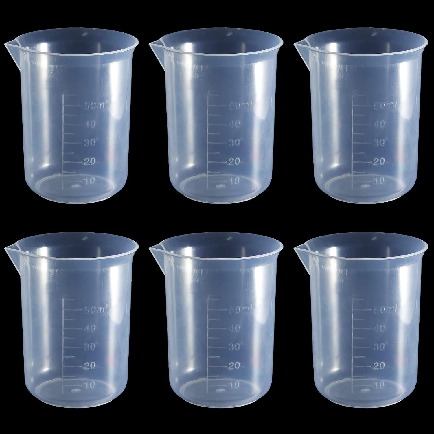 100ml/3.4oz Plastic Graduated Beaker, 3 Pack, Transparent | PP Material, Measuring Cup, Mixing Cup, For Kitchen Lab