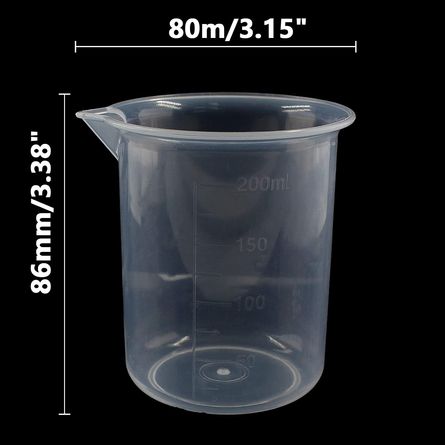 100ml/3.4oz Plastic Graduated Beaker, 3 Pack, Transparent | PP Material, Measuring Cup, Mixing Cup, For Kitchen Lab