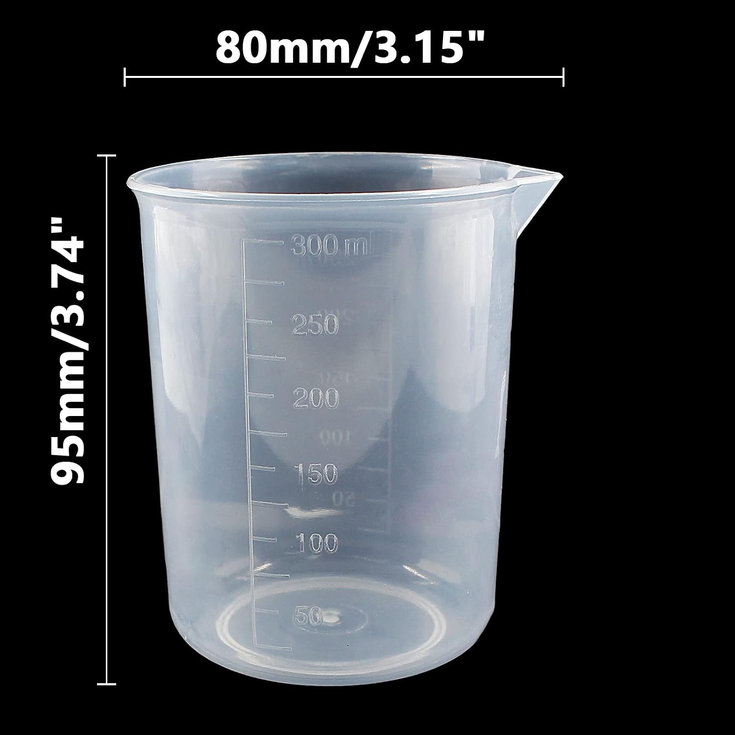 100ml/3.4oz Plastic Graduated Beaker, 3 Pack, Transparent | PP Material, Measuring Cup, Mixing Cup, For Kitchen Lab