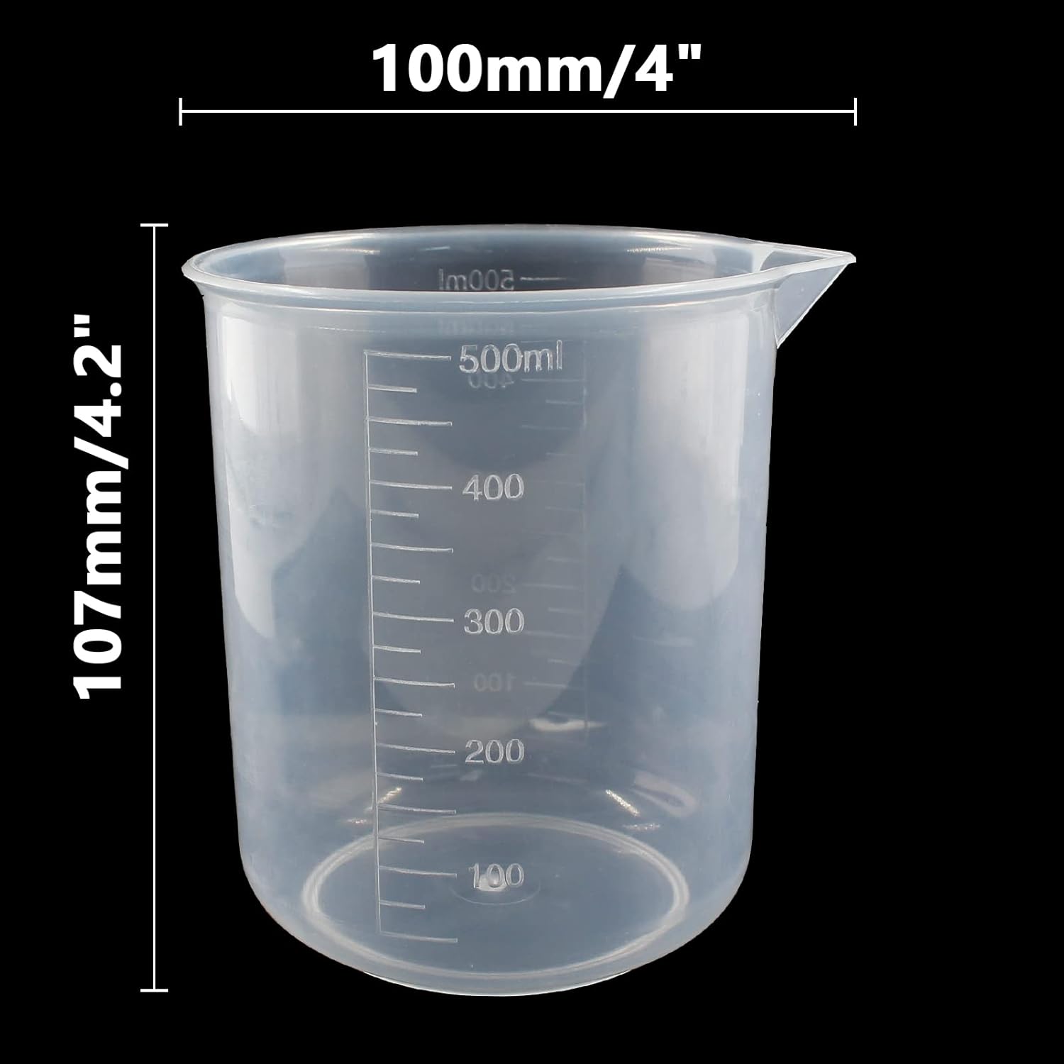 100ml/3.4oz Plastic Graduated Beaker, 3 Pack, Transparent | PP Material, Measuring Cup, Mixing Cup, For Kitchen Lab