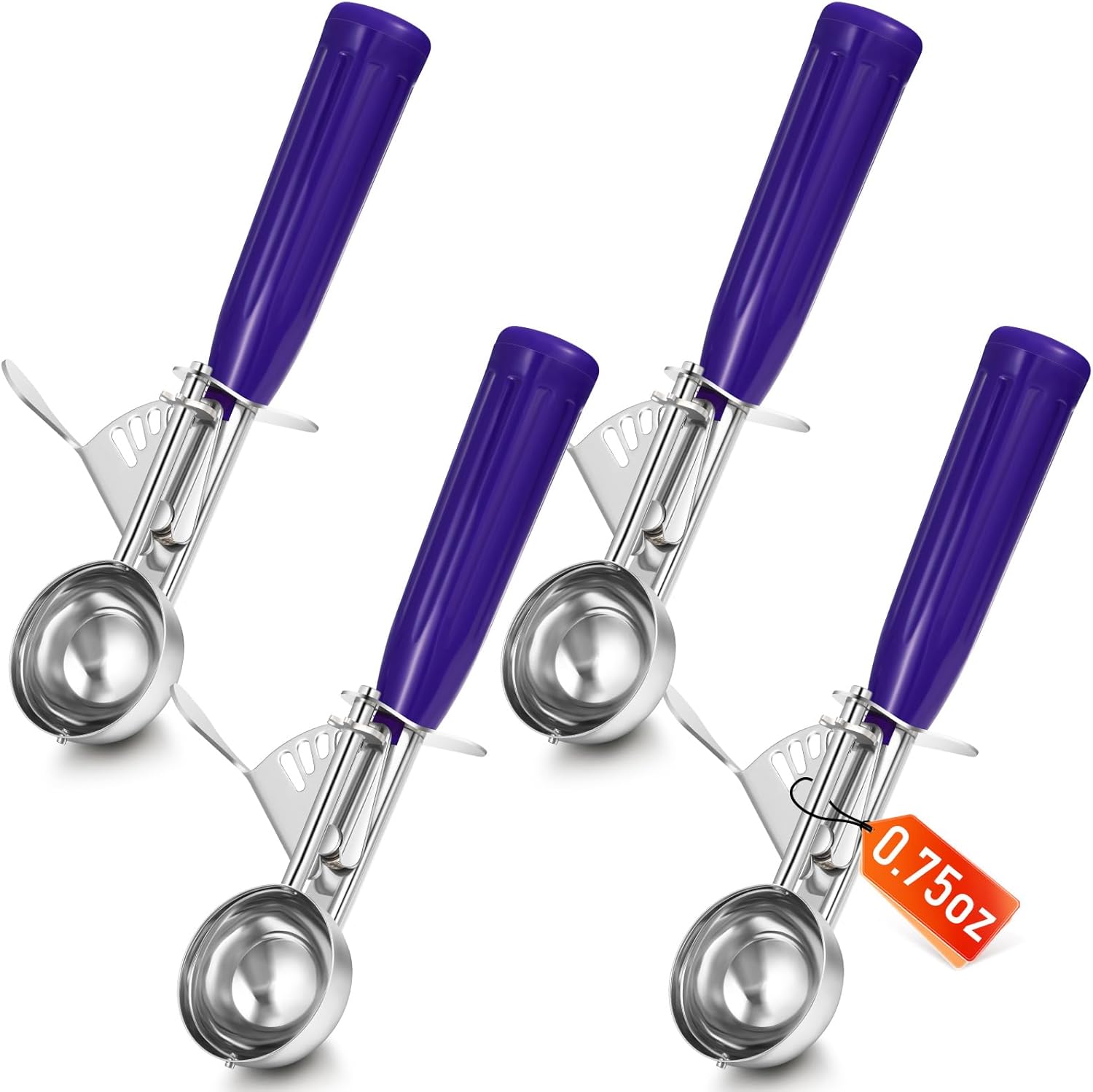 1 Pcs Release Cookie Scoops Ice Cream Scooper with Trigger Release Portion Scoop Stainless Steel for Portion Control, Baking Food, Cookie Dough (8 oz,Ivory)