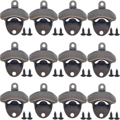 12PCS Wall Mounted Bottle Opener Vintage Beer Bottle Opener Suitable for Bars KTV Hotels Homes