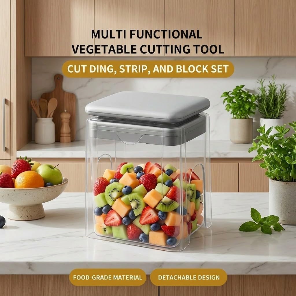 13-in-1 Vegetable Chopper with Container – Manual Veggie & Onion Food Chopper, Multifunction Vegetable Dicer for Fast Meal Prep, Kitchen Chopper with Stainless Steel Blades