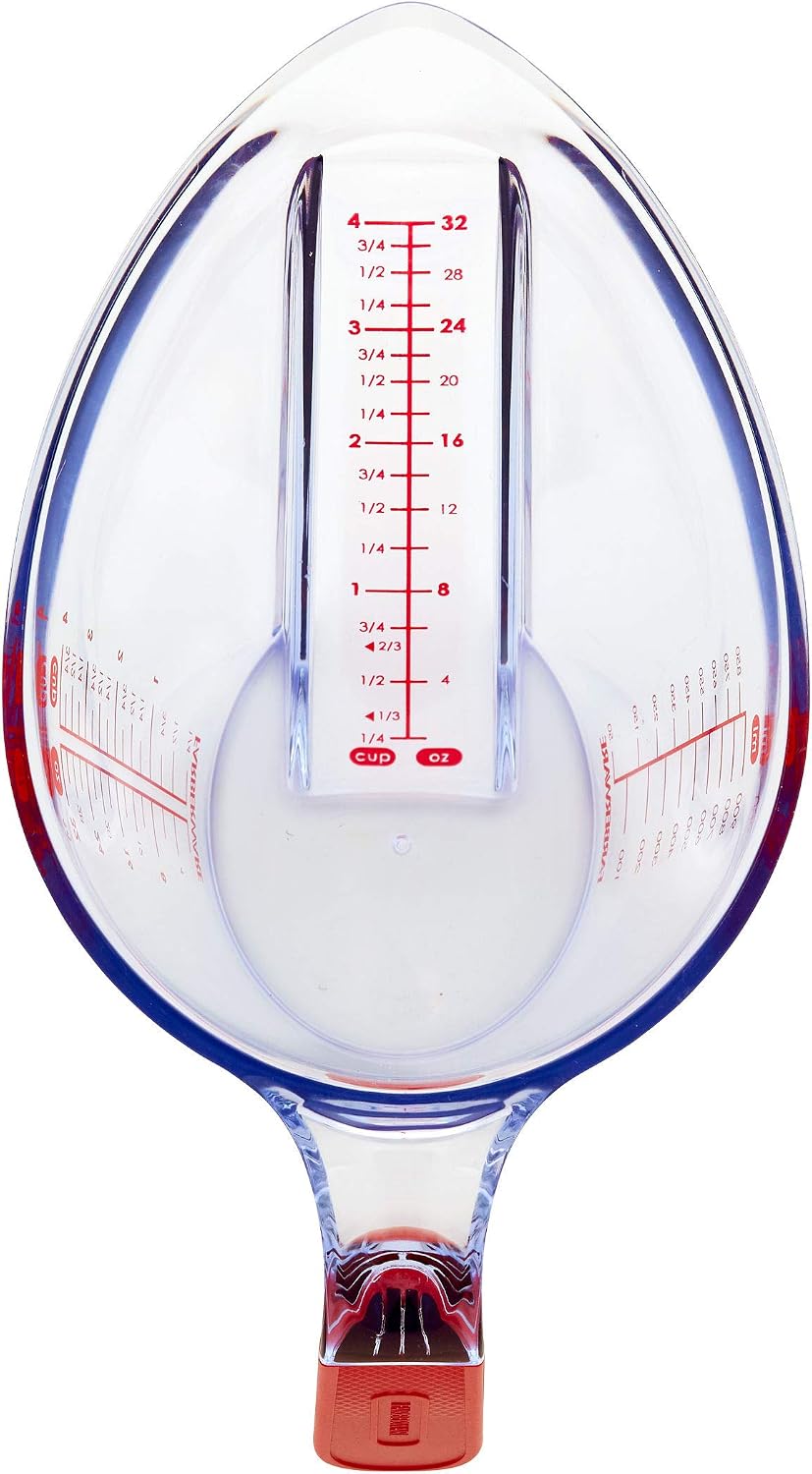 1 Cup Angled Measuring Cup, Easy-Read Markings for Precise Measuring, Dishwasher Safe Kitchen Tool for Baking and Cooking