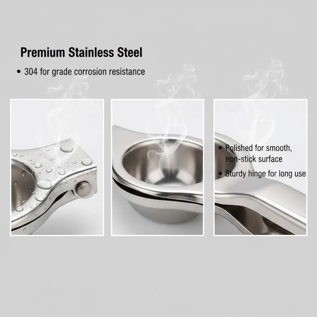 0019 Stainless Steel Manual Citrus Juicer – 5 cm Lemon Squeezer – Portable & Easy to Clean
