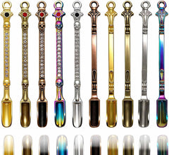10 Pack Mini Spoons Metal Small Spoons Shovel, Multicolor Tiny Spoon Shovel for Spice DIY Making Pendant and Keychain Ornaments