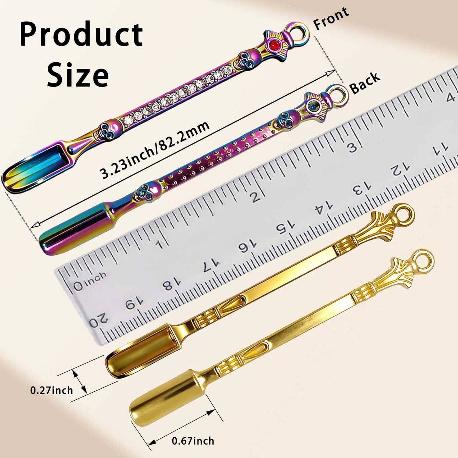 10 Pack Mini Spoons Metal Small Spoons Shovel, Multicolor Tiny Spoon Shovel for Spice DIY Making Pendant and Keychain Ornaments