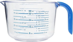 03212 4-1/2 Cup Cool Grip Measure Cup, 36-Ounce Capacity, Plastic with Blue Handle and Graduates