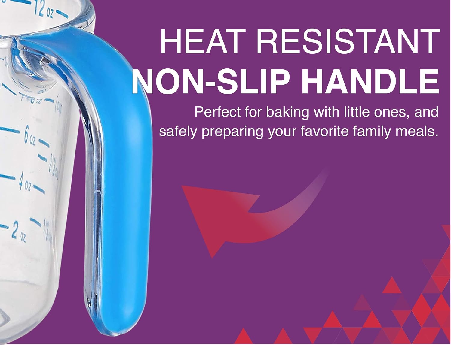 03212 4-1/2 Cup Cool Grip Measure Cup, 36-Ounce Capacity, Plastic with Blue Handle and Graduates