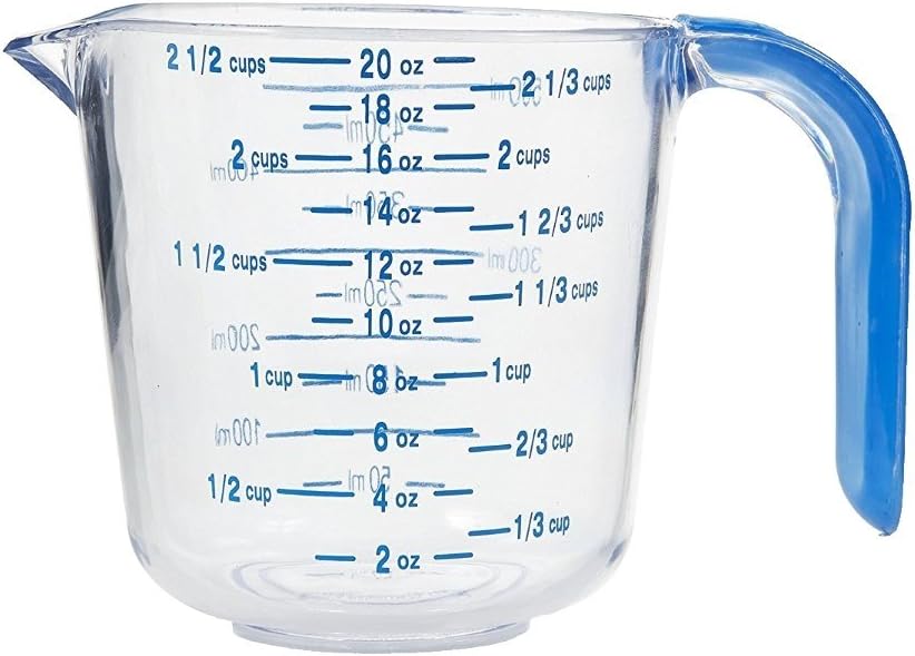 03212 4-1/2 Cup Cool Grip Measure Cup, 36-Ounce Capacity, Plastic with Blue Handle and Graduates