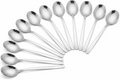 12 Pcs Mini Stainless Steel Spice Spoons, 3.5 Inch, Silver | Tiny Condiment Scoops for Salt, Sugar, Spices, Coffee, Honey, Tea & Seasoning Jars