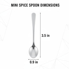 12 Pcs Mini Stainless Steel Spice Spoons, 3.5 Inch, Silver | Tiny Condiment Scoops for Salt, Sugar, Spices, Coffee, Honey, Tea & Seasoning Jars