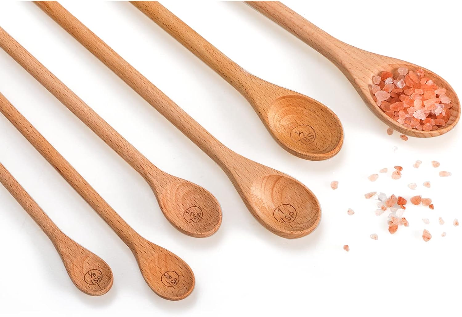 10 Piece Measuring Cups and Measuring Spoons Set, Handcrafted Wood Measuring Cups with Tablespoon Teaspoon Measuring spoons for Dry Ingredients, Natural Wooden Measuring Set for Cooking Baking