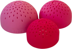(PINK) Nesting Can Strainer Mini Colander Set - Space Saving Small Colanders and Strainers - Multi Use Kitchen Gadget - Silicone Can Strainer