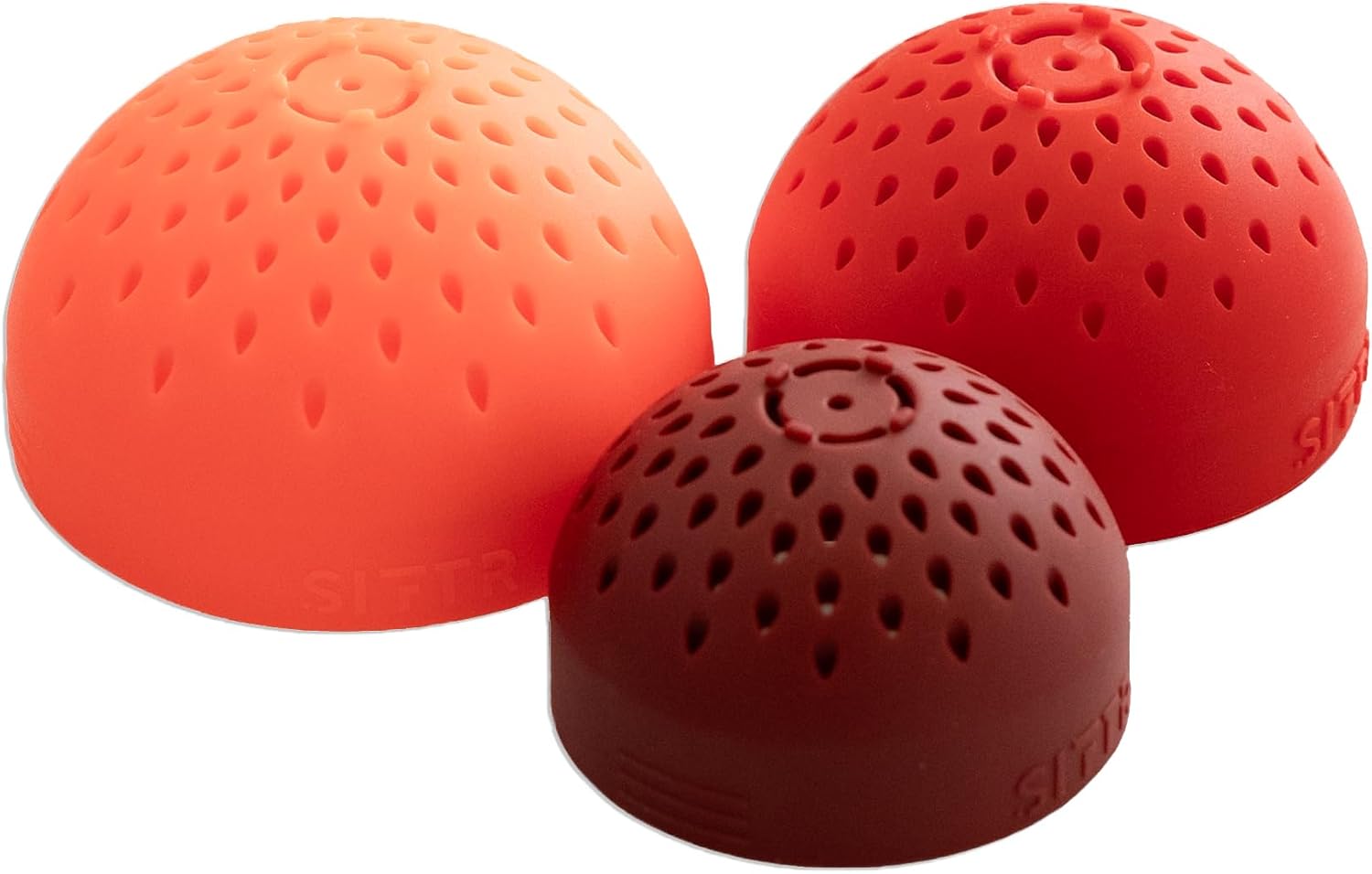 (PINK) Nesting Can Strainer Mini Colander Set - Space Saving Small Colanders and Strainers - Multi Use Kitchen Gadget - Silicone Can Strainer