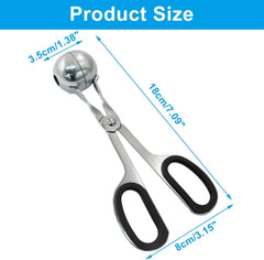 1.38" Meatball Maker, None-stick Meatball Scoop Ball Maker, Stainless Steel Meat Baller Tongs, Cake Pop, Cookie Dough Scoop for Kitchen (Black)