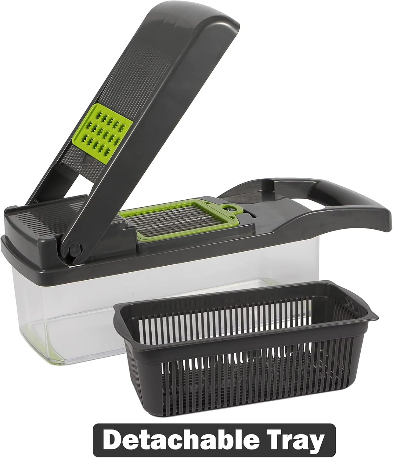 12 in 1 Pro Vegetable Chopper with Container, Multifunctional Veggie Chopper Dicer,Salad Chopper Box, Mandoline Slicer,Food Chopper with Sharp Blades, Easy to Clean