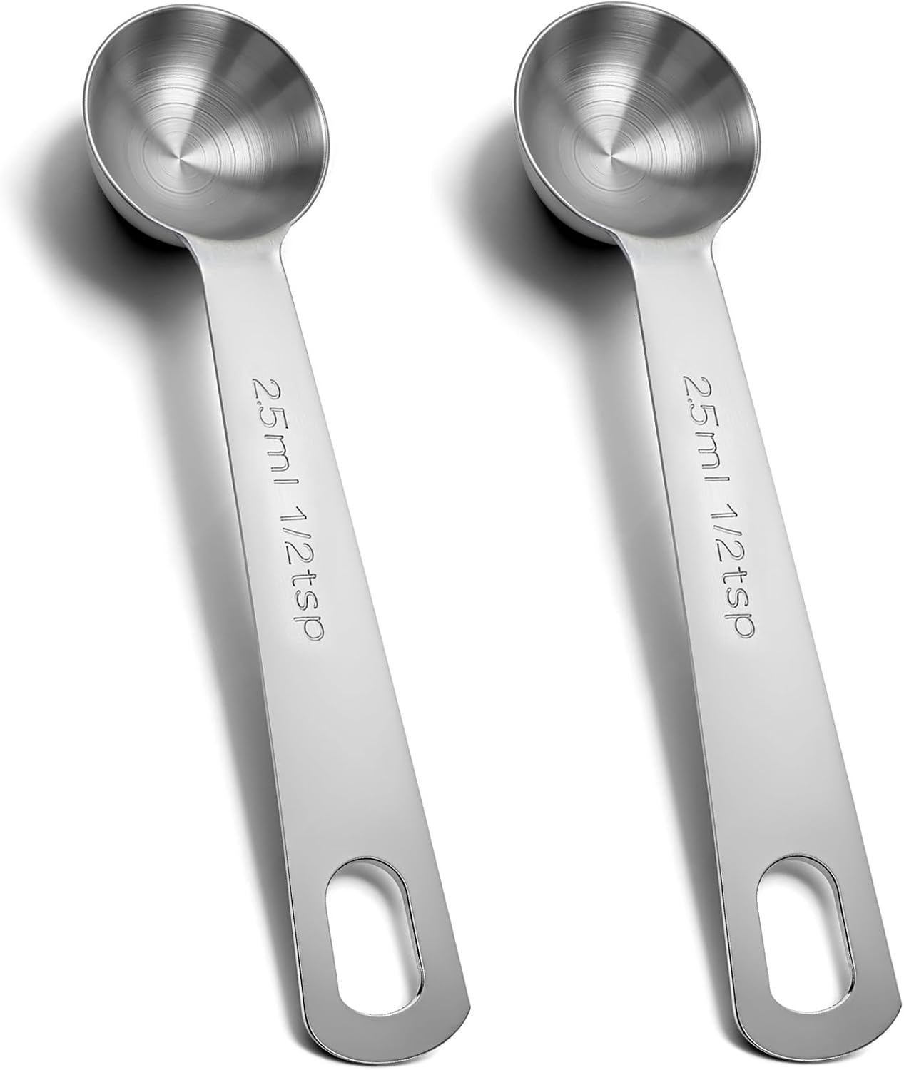 1/2 Teaspoon Measuring Spoons, 3Pcs Stainless Steel Short Design Kitchen Tools for Precise Cooking Baking Spices Measurement, 2.5ml